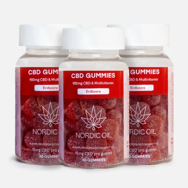 3FÜR2: CBD Fruchtgummis (900mg) Erdbeere